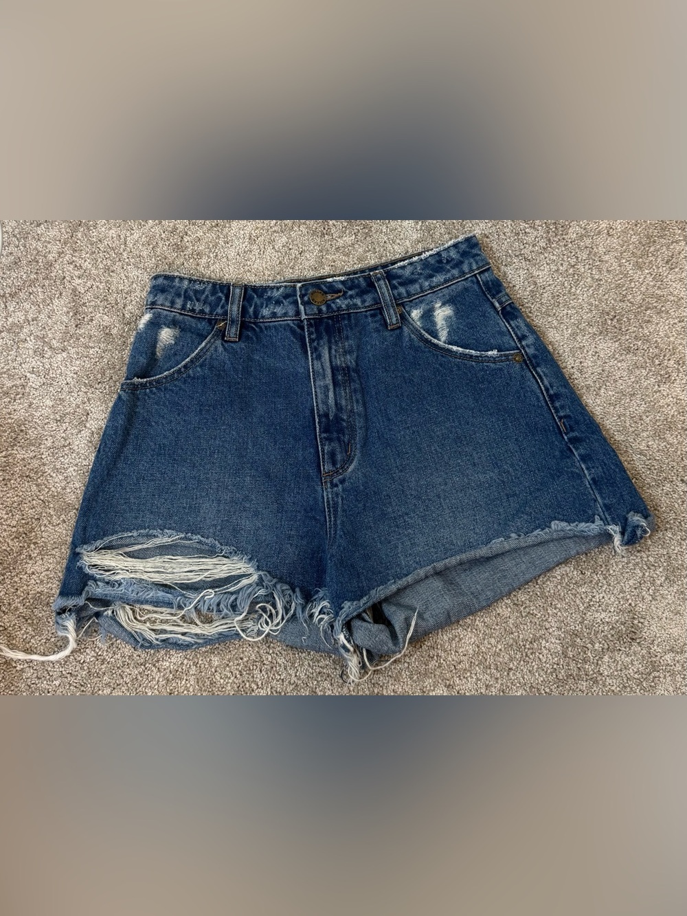 Rolla’s Dusters High Rise Distressed Denim Shorts Size 25